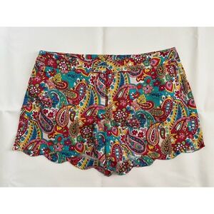 Attyre New York Paisley Multicolor Shorts Plus Size 18 Festival Boho Coquette